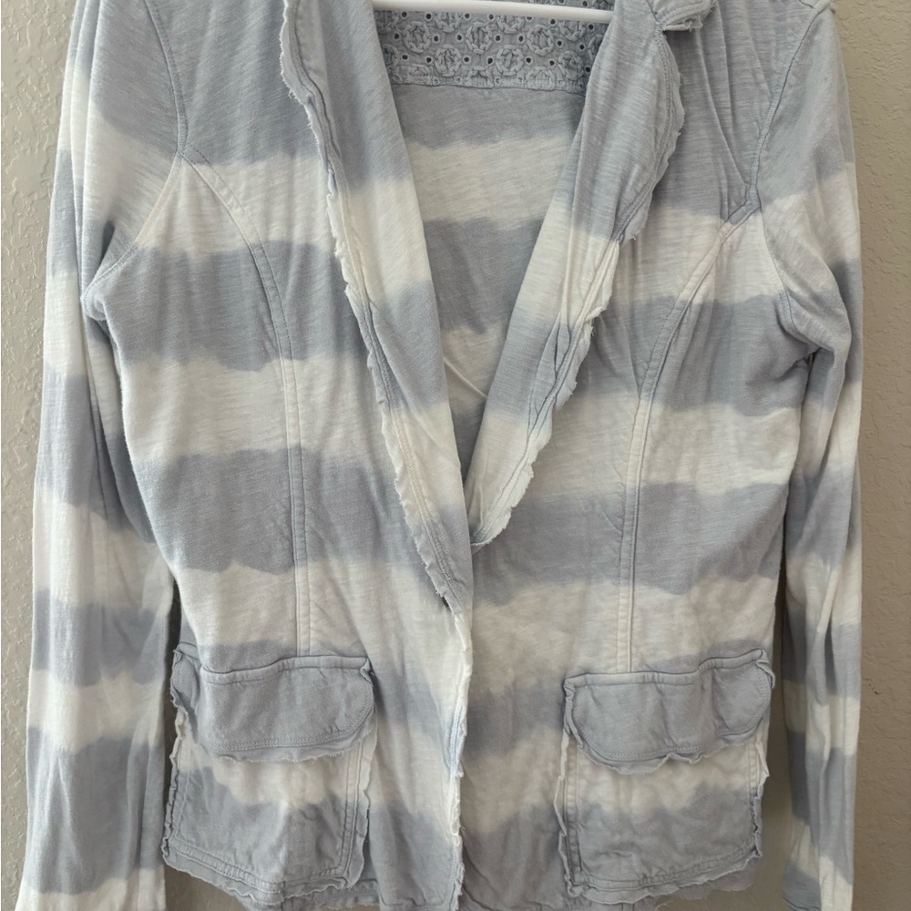 Striped light blue/grey and White Blazer. Lika brand - Anthropologie